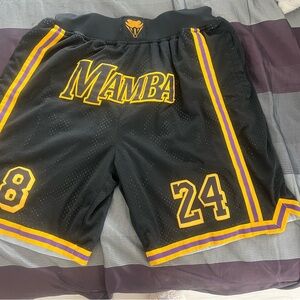 Just Don Mamba Edition Black and Gold Athletic Shorts